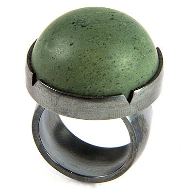 Argillite and silver ring by A+M